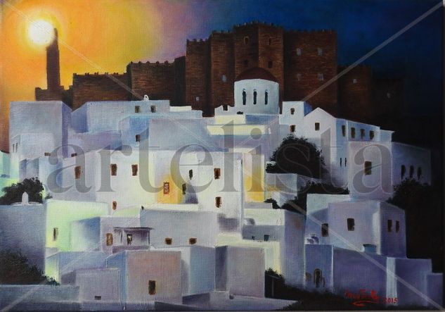 Monasterio de San Juan, Isla de Patmos Oil Canvas Landscaping