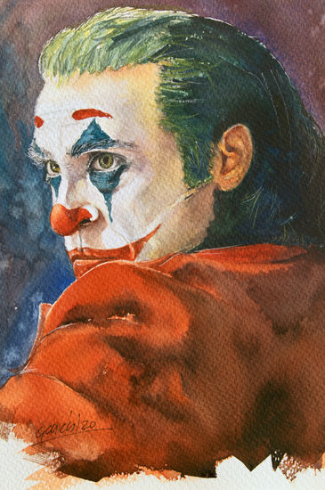 The Jocker Watercolour Card Portrait