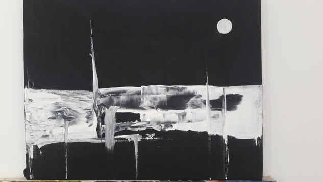 La luna y el.toro Acrylic Canvas Landscaping