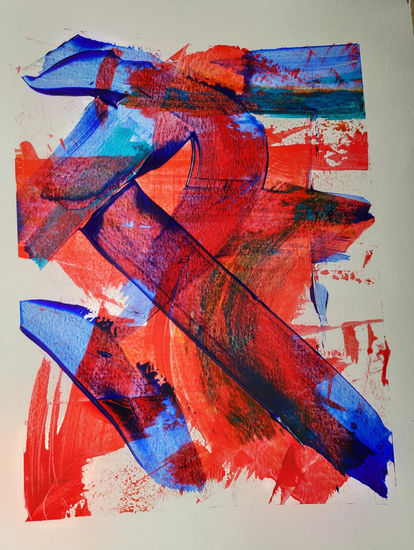 Blue in Red Acrílico Papel Otros