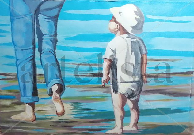 Perdido en la Playa Acrylic Paper Landscaping