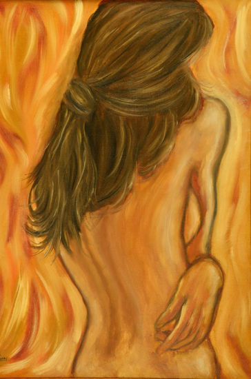 Anna de espaldas Oil Canvas Nude Paintings