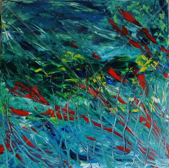 Fondo marino Acrylic Canvas Marine Painting