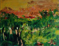 Paisaje con farolas