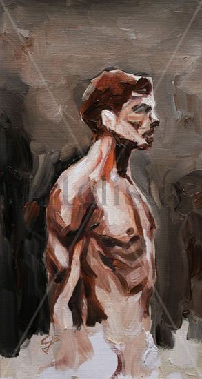 Male study Oil Textile Nude Paintings