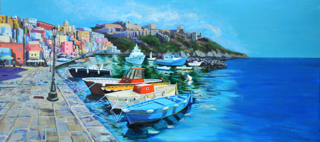 Procida Acrylic Panel Marine Painting