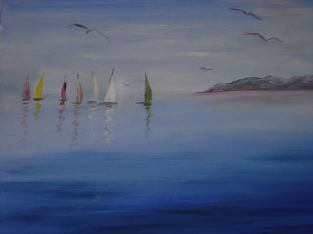 Amanecer en el mar Oil Canvas Marine Painting