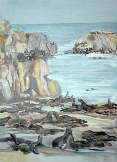 Isla de Lobos Oil Canvas Marine Painting