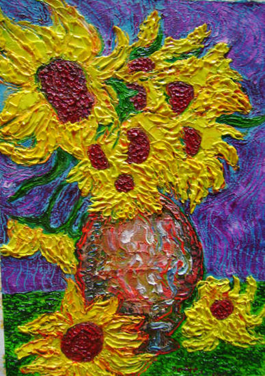 girasoles Oil Canvas Floral Painting