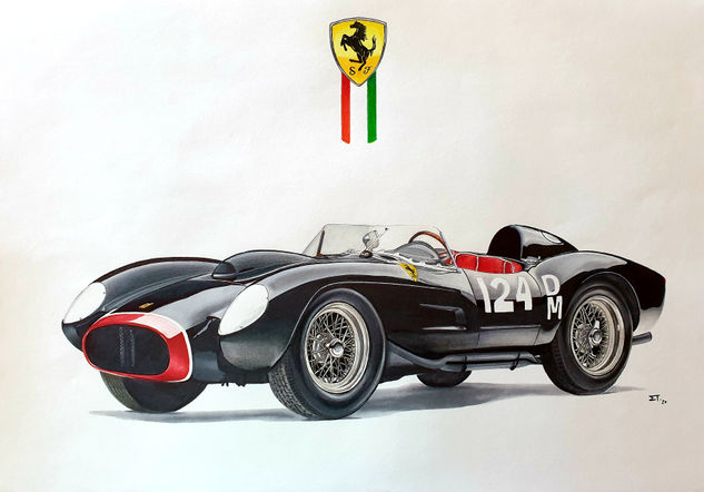 Ferrari 250 Testa Rossa (1957) Original. Promarkers. Making Pen