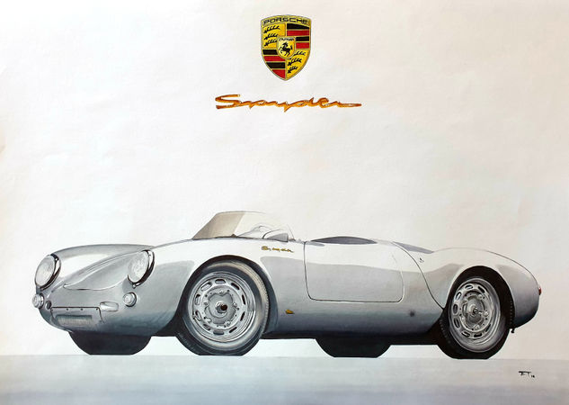 Porsche 550 Spyder (1953). Original. Promarkers. Making Pen