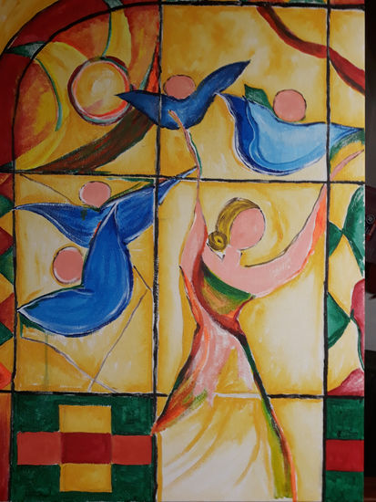 El vitral de Dante Acrylic Canvas Others