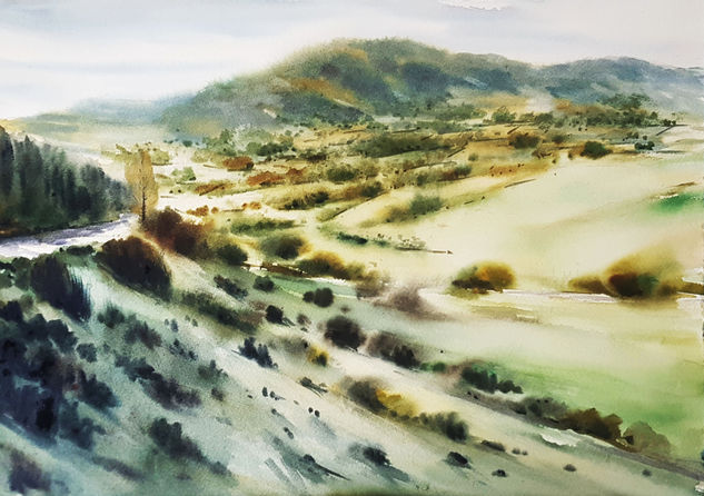 campoo desde la palombera Watercolour Paper Landscaping