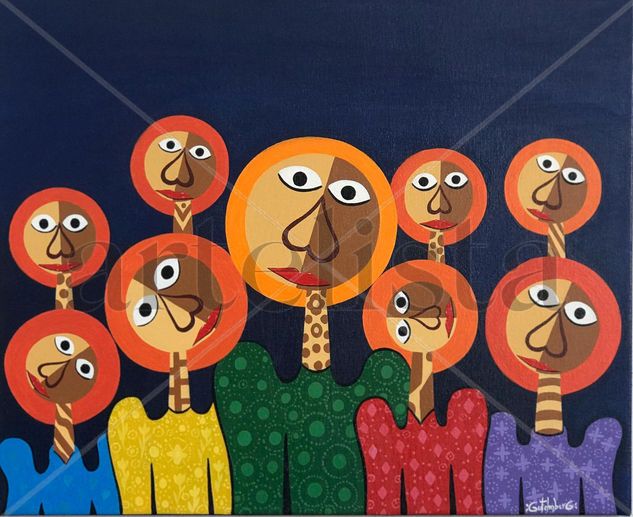 FAMILIA GIRASSOL Acrylic Canvas Floral Painting