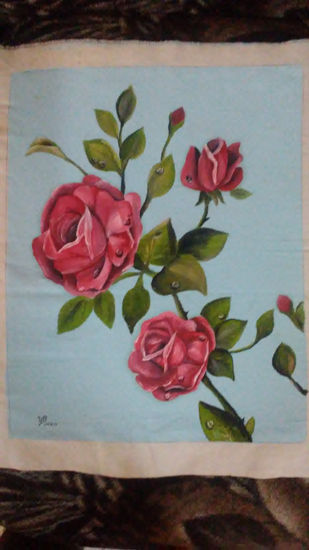 Rosas Oil Canvas Floral Painting