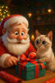 GATITOS EN NAVIDAD "KITTY AYUDA A SANTA CLAUS A EMPACAR LOS JUGUETES"