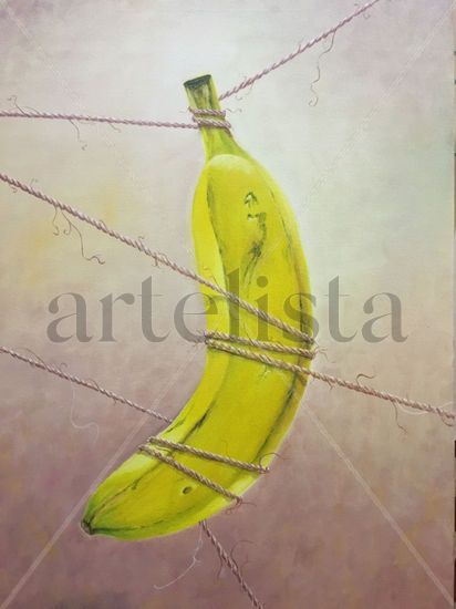 Banano amarrado Oil Canvas Still Life Paintings