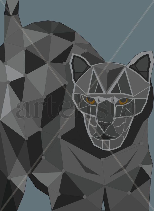 Pantera Negra Poligonal