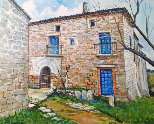 Pueblos deshabitados. Lacasta, Zaragoza Oil Panel Landscaping