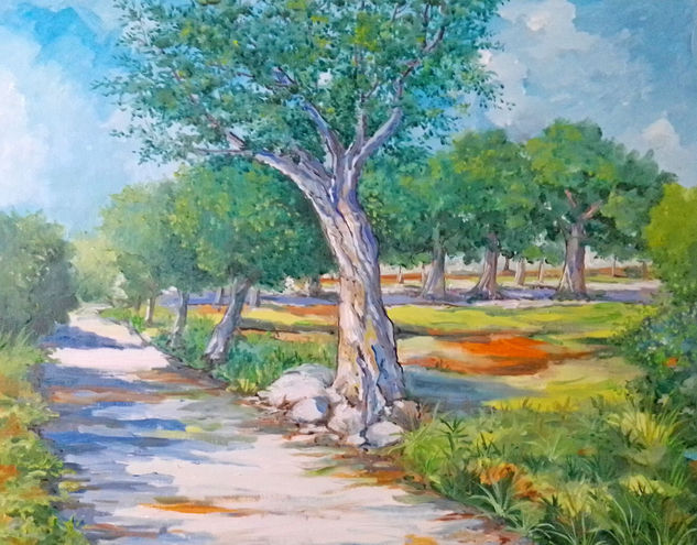 El antiguo solitario Oil Panel Landscaping