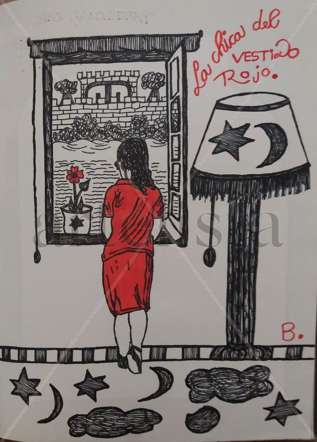 La dama de rojo oteando el horizonte VENDO REPRODUCIONES 76 EUROS