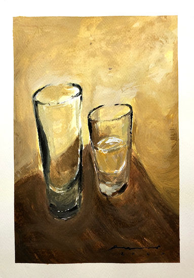 Tequila Acrylic Paper Still Life Paintings