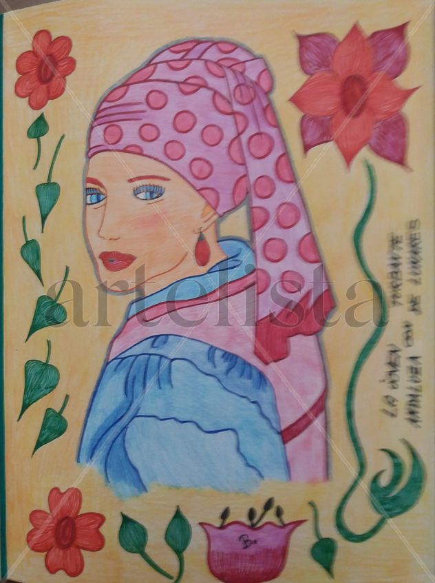 La joven andaluza con turbante de lunares VENDO REPRODUCIONES   76 EUROS