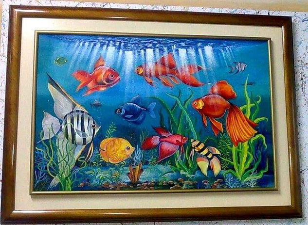 Acuario Oil Canvas Marine Painting