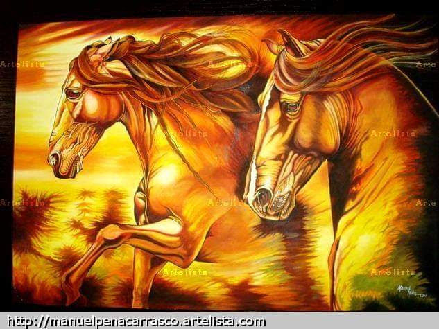 caballos Óleo Lienzo Animales