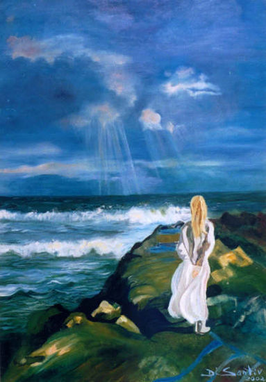 Deidad de las aguas Oil Canvas Marine Painting