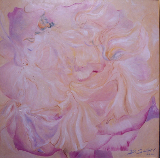 Danza de hadas en mi rosa corazon Oil Canvas Floral Painting