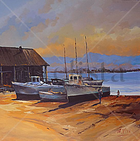 4180  Dique seco del Chesapeake Oil Canvas Marine Painting