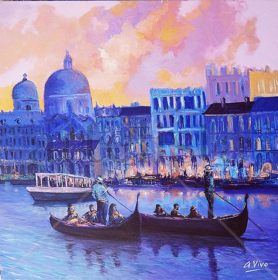 4240 Nocturno-Venecia Oil Canvas Marine Painting