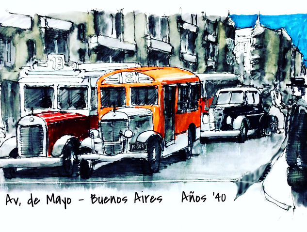 Buenos Aires de antaño Mixed Media