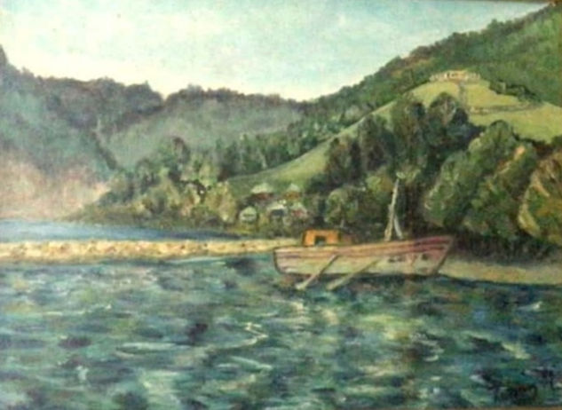 Rio Maule, (Tegualda ulloa, concepción chile) Oil Canvas Marine Painting