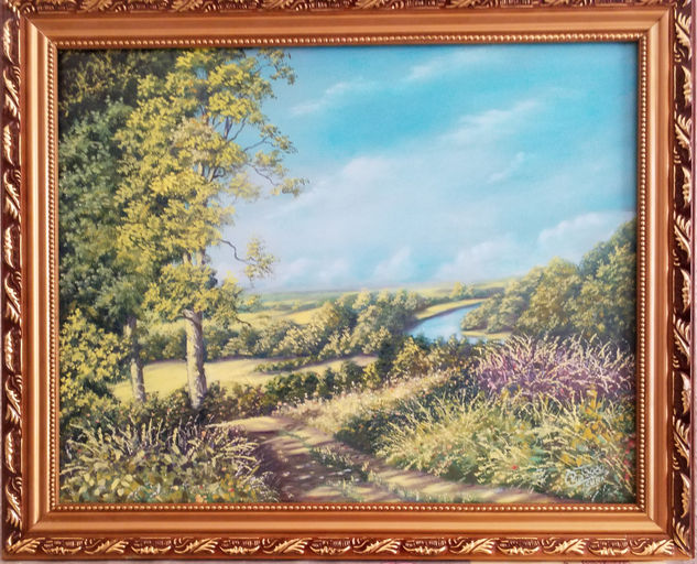 Paisaje con montañas Oil Canvas Landscaping