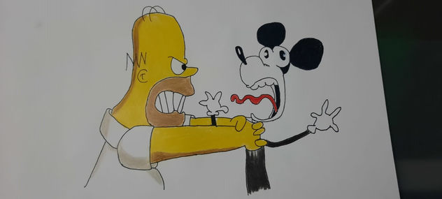 el homero aorcando a mikey