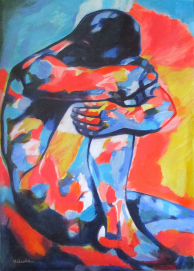 Vulnerable Heart Acrylic Canvas Figure Painting