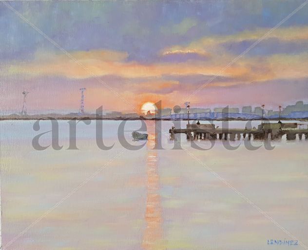Atardecer en la puntilla del muelle