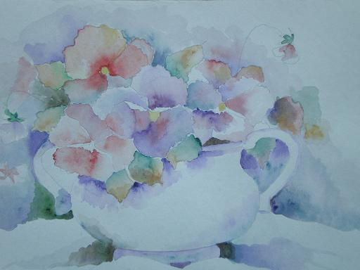 Pensamientos Watercolour Paper Floral Painting