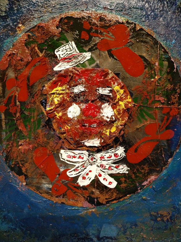 vidrio roto con payaso