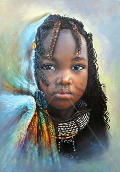 African Girl, Prosperity Portrait 4 Oil Canvas Portrait