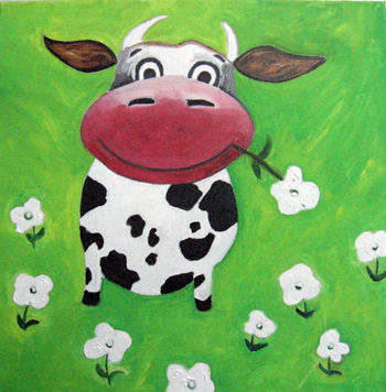 La vaca Florinda Oil Canvas Animals