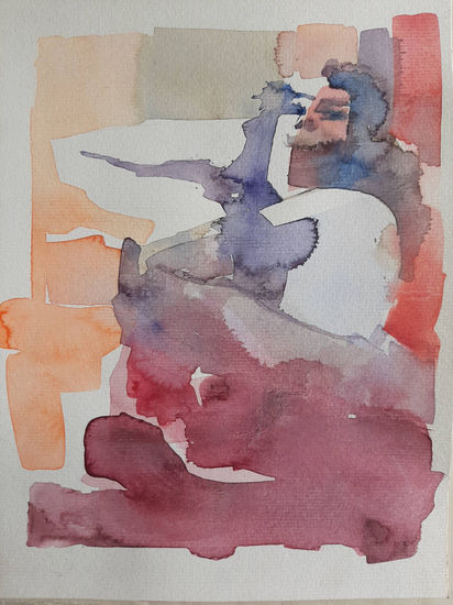 Reposando Watercolour Paper Nude Paintings