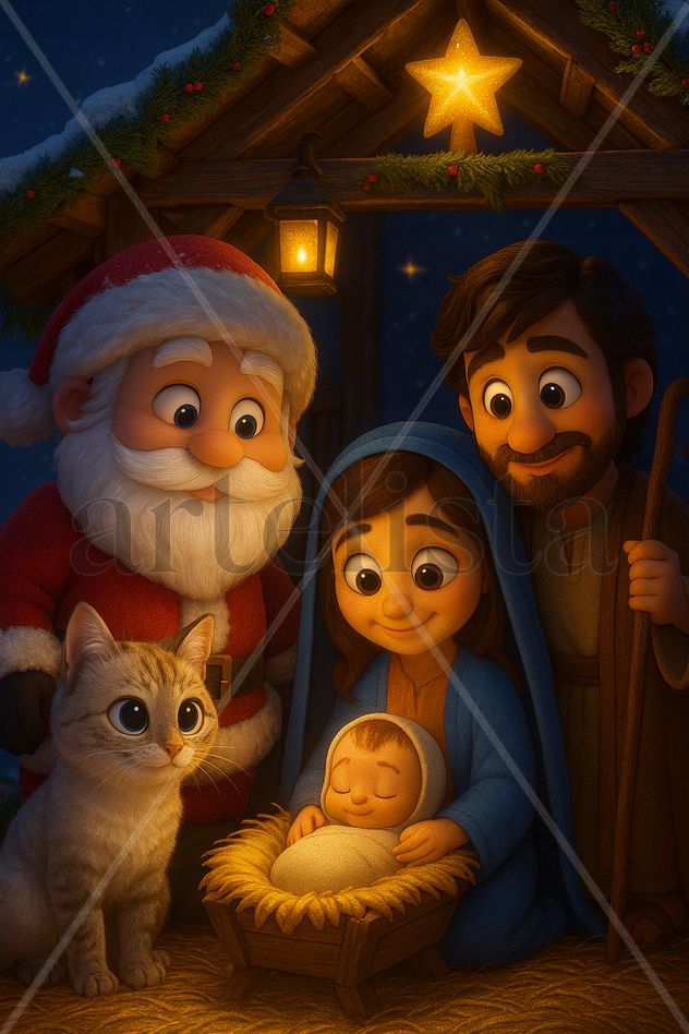 GATITOS EN NAVIDAD "KITTY EN EL PESEBRE"