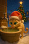 GATITOS EN NAVIDAD "KITTY BEBIENDO AGUA"