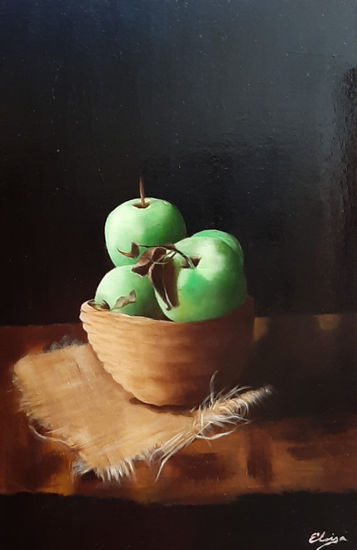 Manzanas verdes Oil Canvas Still Life Paintings