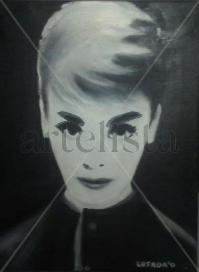 Cosas del cine 2 (Audrey Hepburn) Óleo Lienzo Retrato