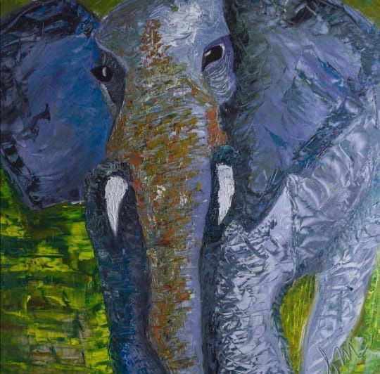 Elefante Oil Panel Animals