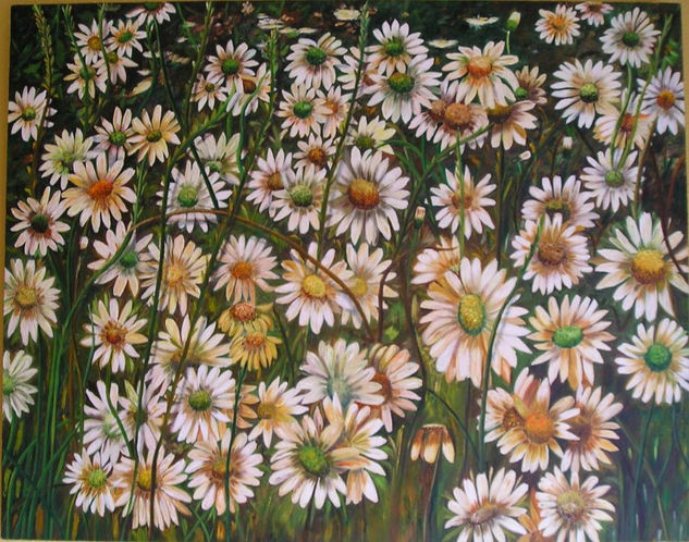 Me quiere, no me quiere.... Oil Canvas Floral Painting